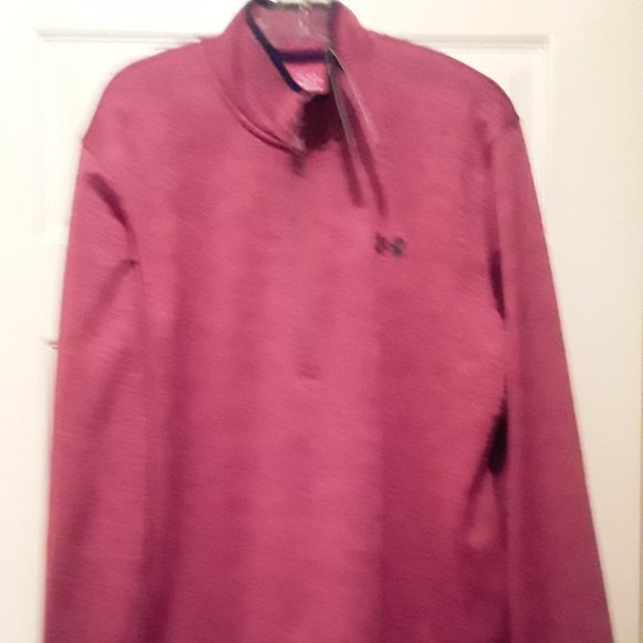 Under Armour Mens Burgundy/Black long sleeve pullover size L NWT - Picture 1 of 7